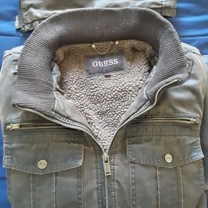 GUESS DESIGNER BOMBER JACKET W/REMOVABLE HOOD